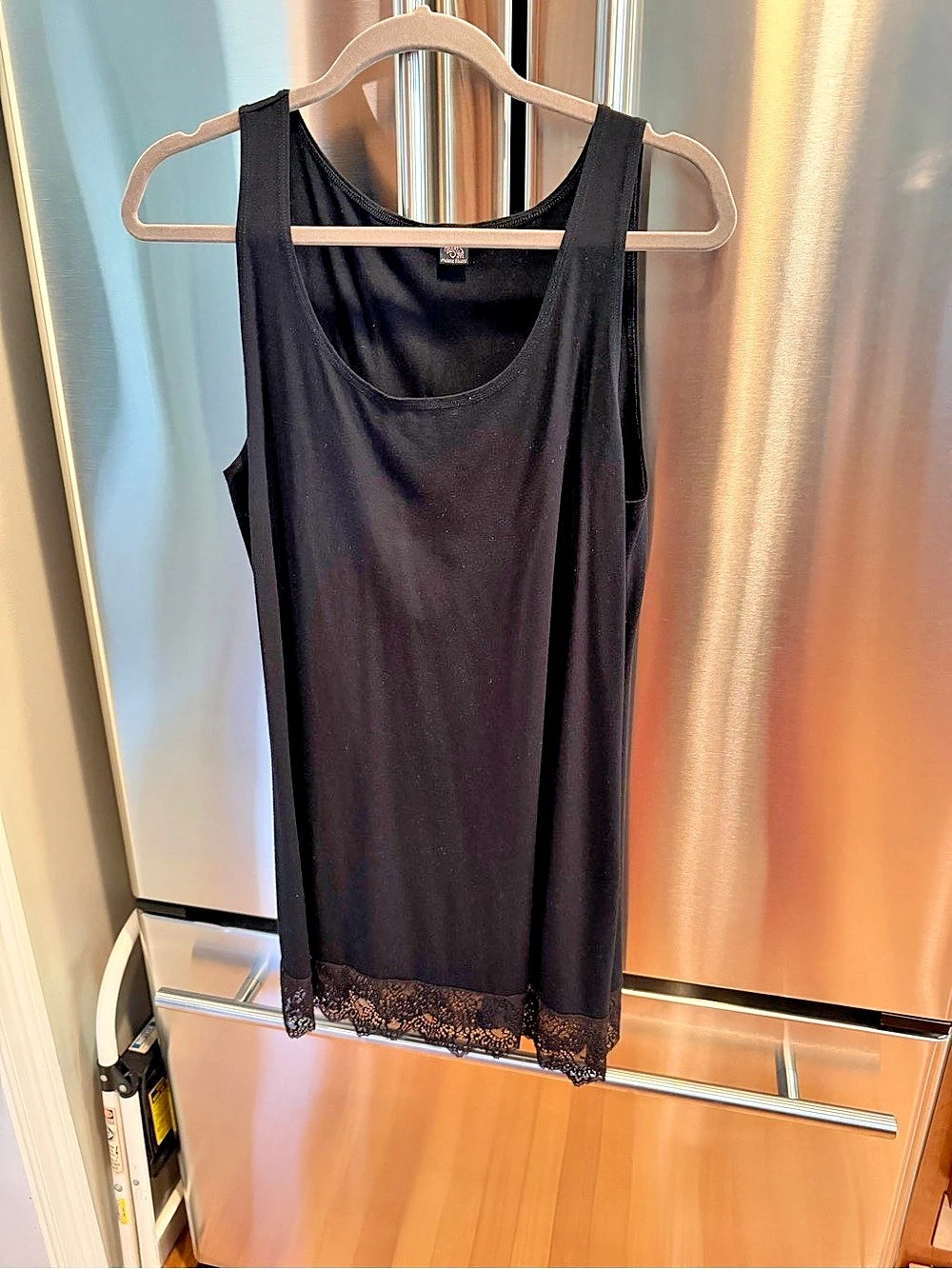Only Hearts Alana Slip Black Lace Trim Tank Size XL Like New